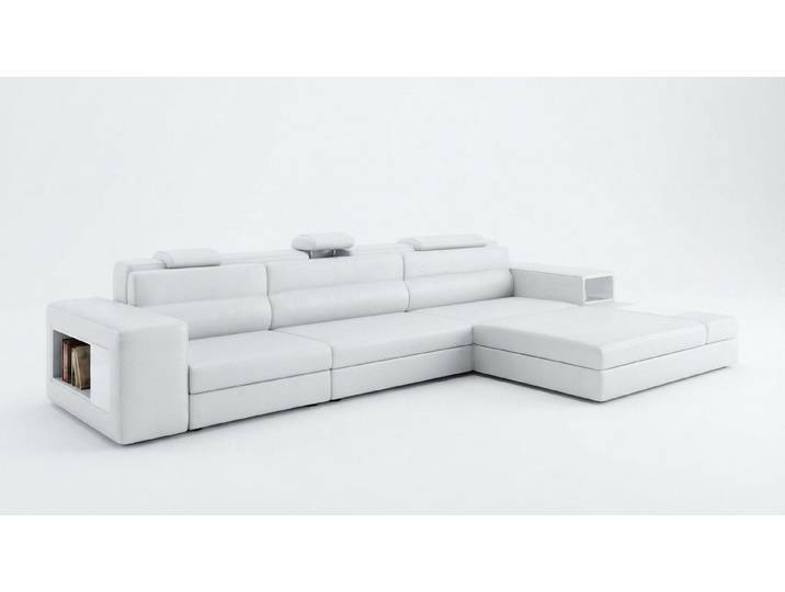 JVmoebel Ecksofa Luxuriöses Designsofa mit Lederoberfläche und USB-Anschlüssen, Made in Europa