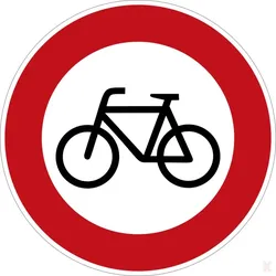 Klemos 2x2 Rund – Verkehrszeichen Verbot für Radverkehr 254