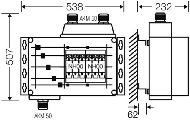 HENSEL Répartiteur 2x3xNH 00 125A 5 pôles Sch.250A AS 4142 (20001505)
