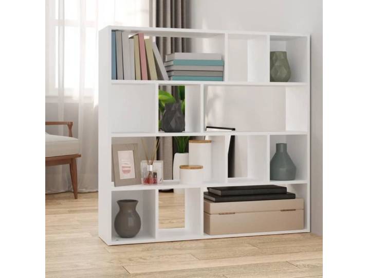 Fangming-Bibliothèque/Cloison de séparation Blanc 105x24x102 cm
