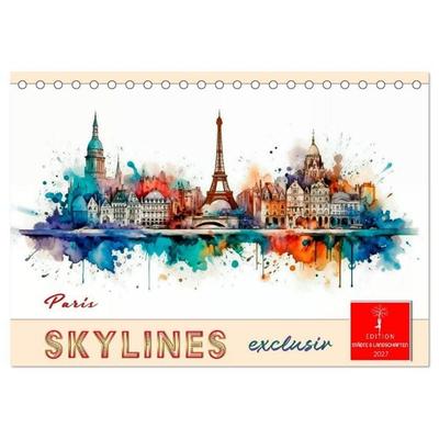 Skylines exklusiv (Tischkalender 2027 DIN A5 quer), CALVENDO Monatskalender