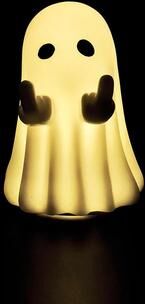 Uplift Treasures Cute White Ghost Festival Decoration Figurine c Lighting Version