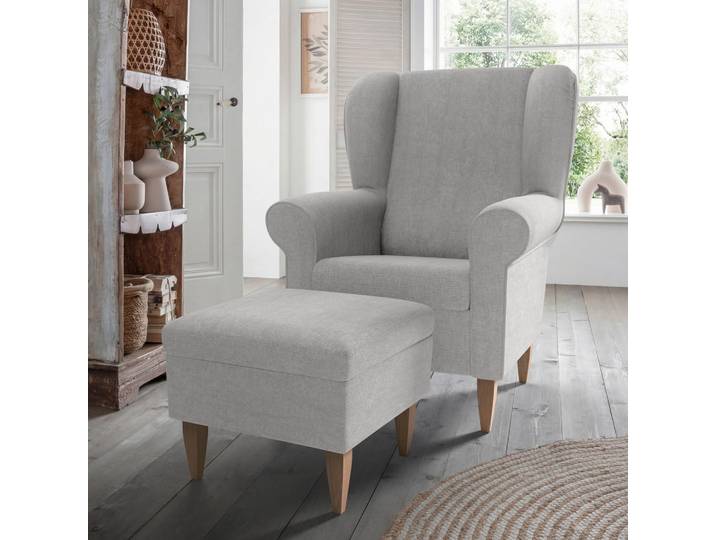 Livetastic Sesselset Asino, Grau, Holz, Buche, Uni, 80x102x86 cm, Stoffauswahl, Wohnzimmer, Sessel, Sonstige Sessel