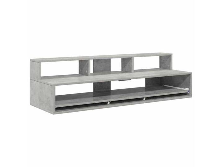 Bureau de studio - Bois d'ingénierie - Rangement - Gris béton - 152x42 5x36 cm
