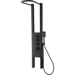 DUSCHPANEEL Caspian mit Thermostatarmatur Schwarz RVS - 145 x 26 cm