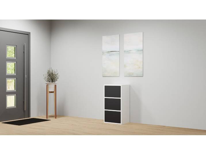 Schlichter Nachttisch mit Schubladen MDF Beschichtet MDF Weiß matt