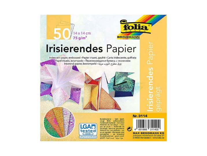 Folia Faltblätter Irisierend 14 cm 50 Stück