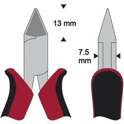 Wetec, Bolzenschneider + Seitenschneider, Seitenschneider, spitzer Kopf, Typ mit Wate (120 mm)