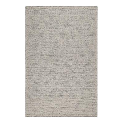 Teppich ESPRIT "Ivy", grau (wollweiß), B:160cm H:8mm L:230cm, Schurwolle, Teppiche, Teppich, Wollteppich, Schurwolle, handgewebt, kurzflor, modern, geometrisch