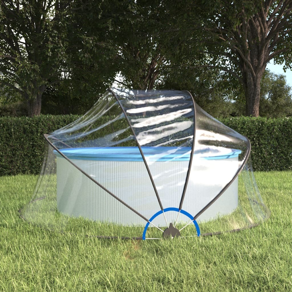 The Living Store Pool-Kuppel Rund 315x158 cm PVC