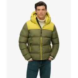 Superdry für Herren. M5012281A Steppjacke Colorblock grün (M), Lässig, Recyceltes Polyester, Nachhaltig