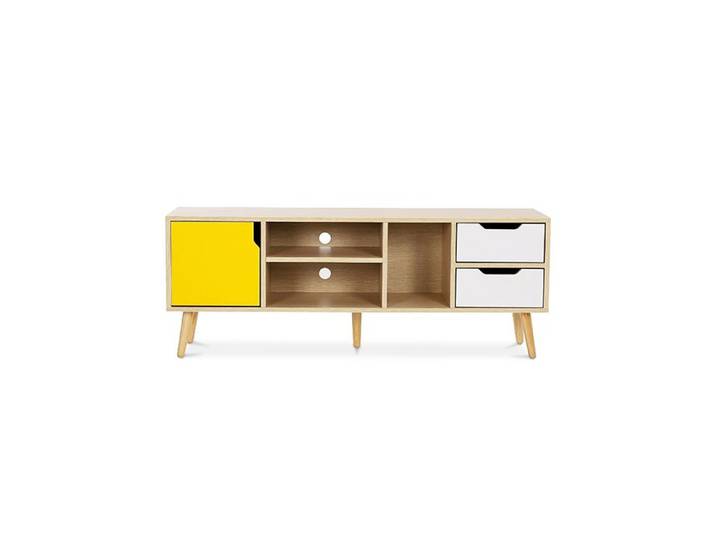 Meuble TV en Bois - Design Scandinave - Haley Jaune