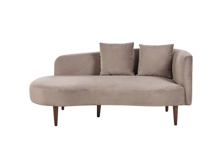 CHAISELONGUE Samtstoff taupe rechtsseitig Chaumont