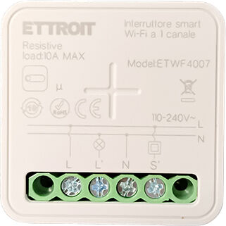 Ettroit Micromodulo Intelligente Interruttore Smart Wifi 1 Canale 10a Da Incasso Tuya Etwf4007