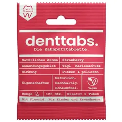 Zahnputztabletten - Strawberry mit Fluorid 125Stk