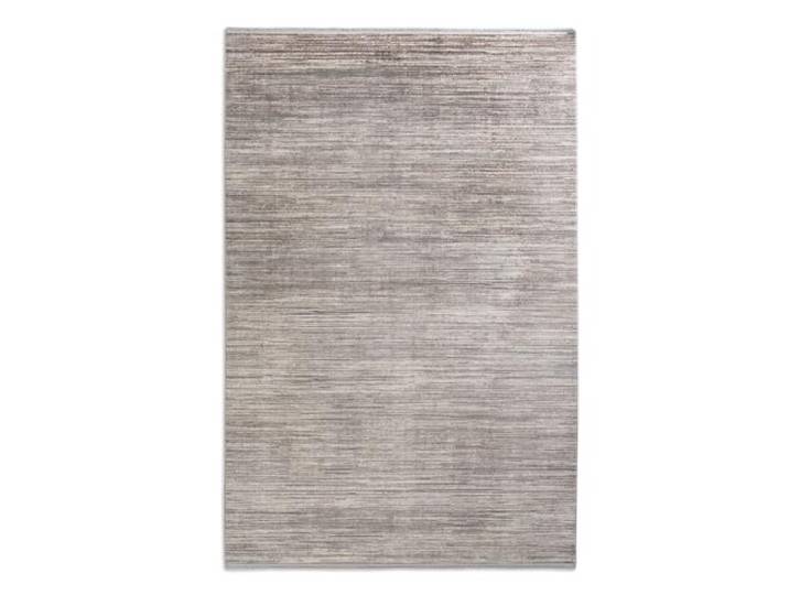 Astra Hochwertiger Teppich Wohnzimmer, Schlafzimmer - Kurzflorteppich weich - Flachgewebe - einzigartiges Hochtief Design - Teppich Streifen Silber 80x150cm