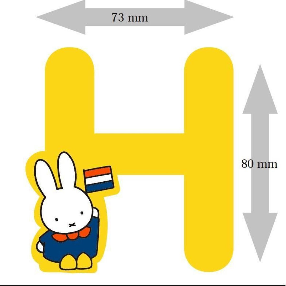 Nijntje houten letter H