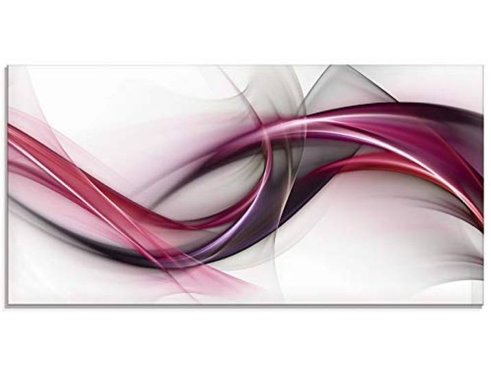 ARTland Wanddeko Glasbilder Wandbild Glas Bild einteilig 100x50 cm Querformat Moderne Kunst Abstrakt Design Modern Rauch Welle S8UL