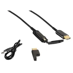 HDMI Anschlusskabel Optisches HDMI Verlegekabel-Set 4K schwarz 15,0m