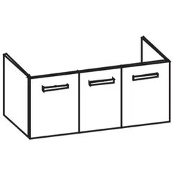 Artiqua 411 Waschtischunterschrank für Vero 045412 Graphit Struktur quer, 411-WU3T-D24-7070-401 411-WU3T-D24-7070-401