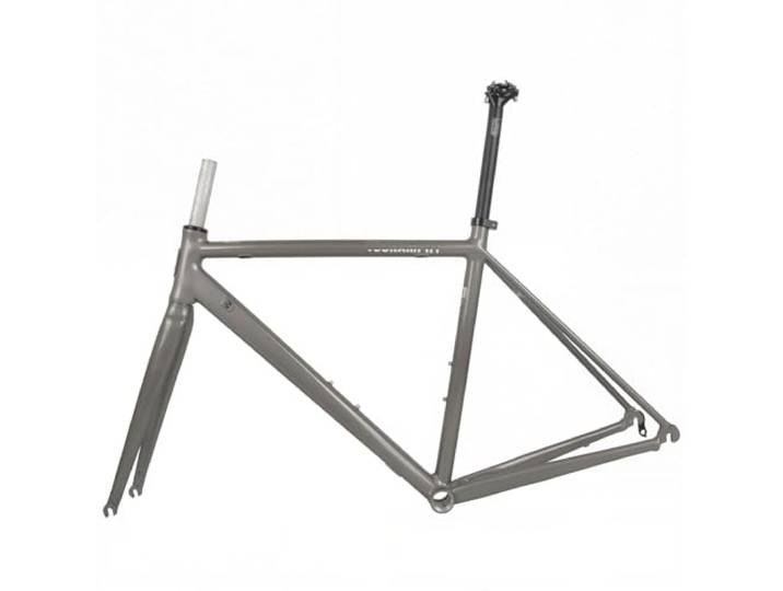 ZFF 700C Aluminiumlegierung Rahmen Mit Carbon-Gabel 44/47/50/53/56CM Fahrradrahmen Rennrad-Rahmensatz Mit C-Bremse QR 100mm/130mm 68MM Gewinde-Mittelachse(Gray,53cm)