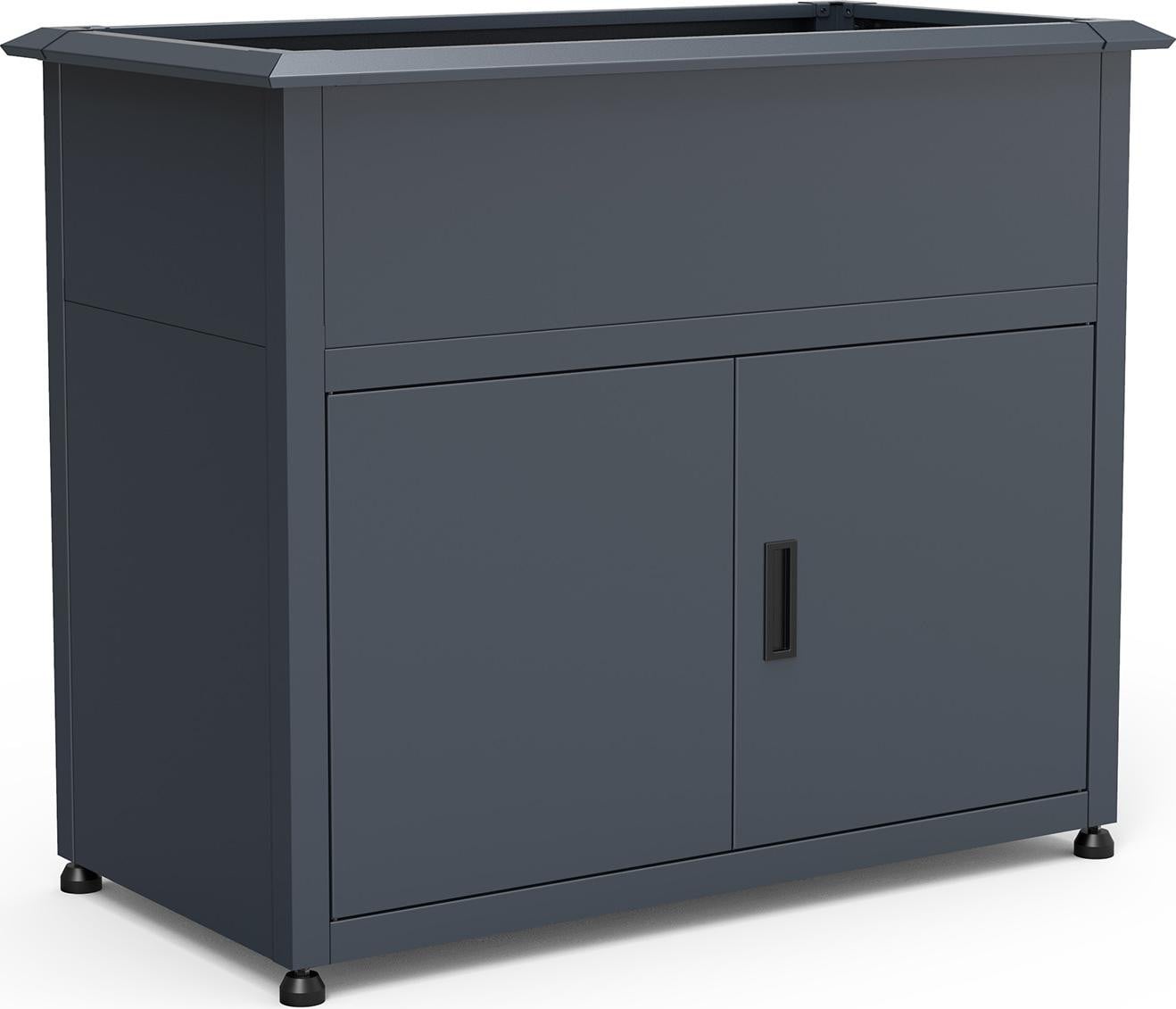 Westmann Plexa Metall verhoogd tuinbed met opbergruimte en slakkenrand, antraciet