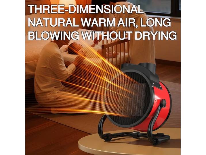 Chauffage d'appoint portable 2000W avec ventilateur, 2 niveaux de chaleur, thermostat réglable, mode ventilateur, protection contre le basculement et la surchauffe pour intérieur