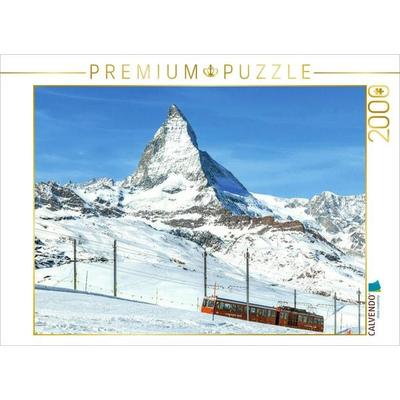 CALVENDO Puzzle Gornergratbahn vor dem majestätischen Mattherhorn | 2000 Teile Lege-Größe 90x67cm Foto-Puzzle für glückliche Stunden