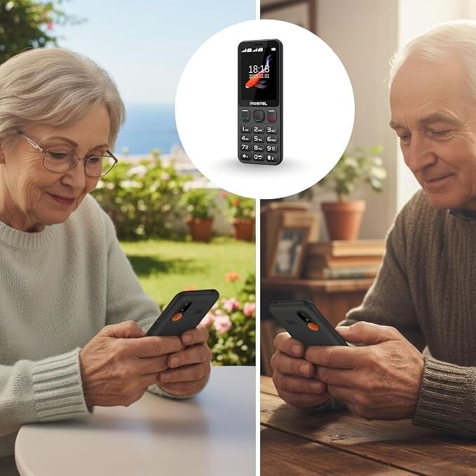 Mobitel 1010 4G Senior Mobile Phone with Large Display and SOS Button - Black