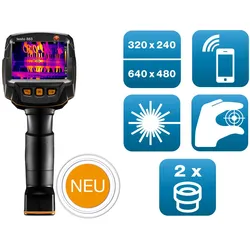 Testo, Wärmebildkamera, 883 Wärmebildkamera -30 bis 650 °C 27 Hz WiFi (Handwärmebildkamera)