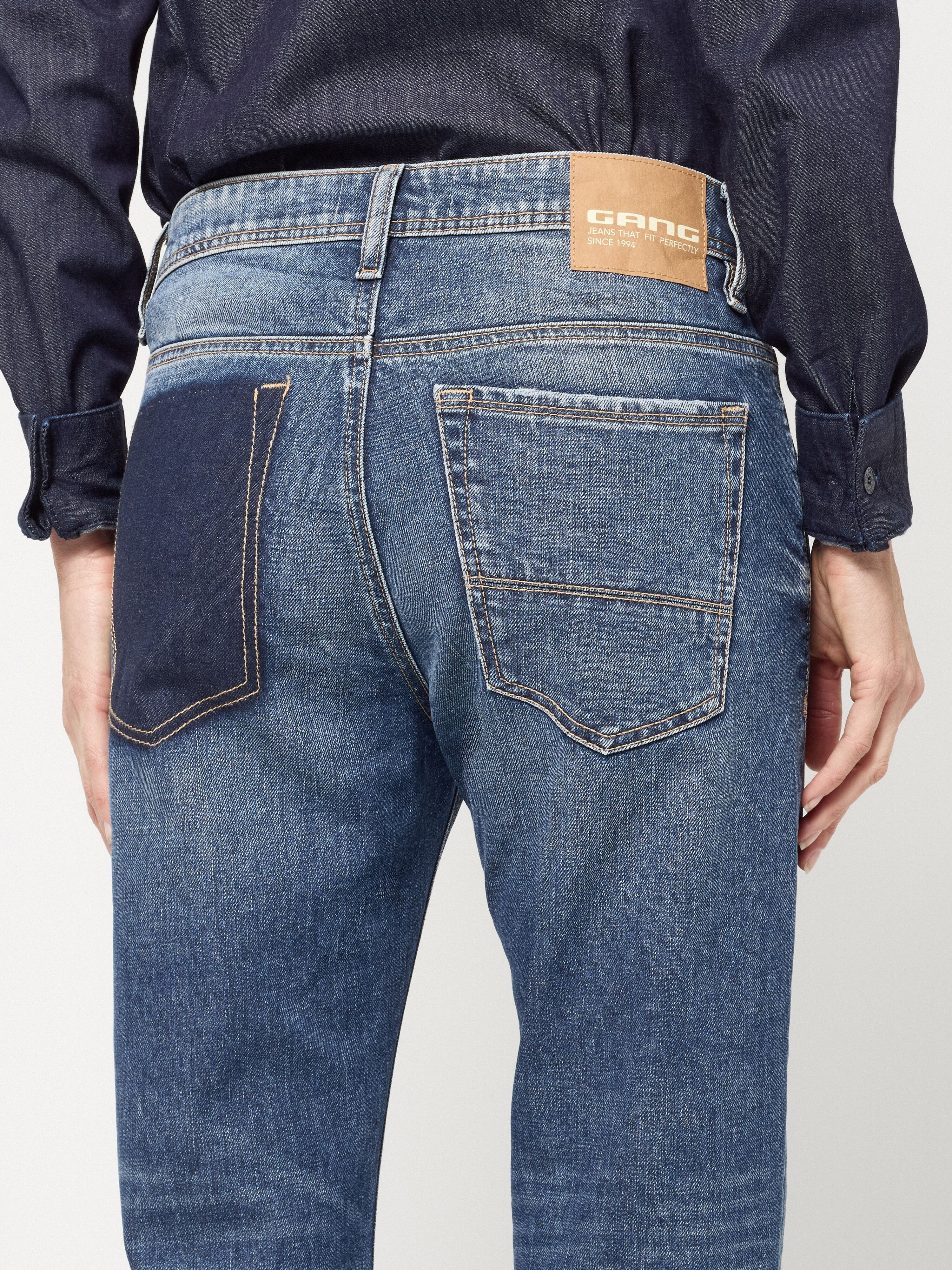Boyfriend-Jeans GANG "94NICA CROPPED", Damen, Gr. 26, N-Gr, blau (cool destroy), Denim/Jeans, Obermaterial: 98% Baumwolle, 2% Elasthan, bequem knöchelfrei, Jeans Boyfriend-Jeans, mit geraden und verkürzten Beinverlauf, Topseller