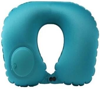 Uplifted Finds Inflatable U Shaped Travel Pillow With Press Pump And Leak Proof Design blue (pressing)