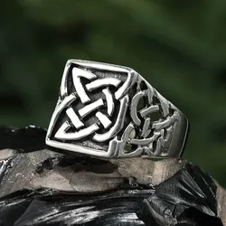 Drachensilber Kelten Ring Siegelring keltische Knoten 925 Silber 66 - Silber