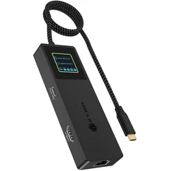 ICY BOX Spade Dock 4038, 7-in-1 DockingStation mit LCD-Display und 100 W PD