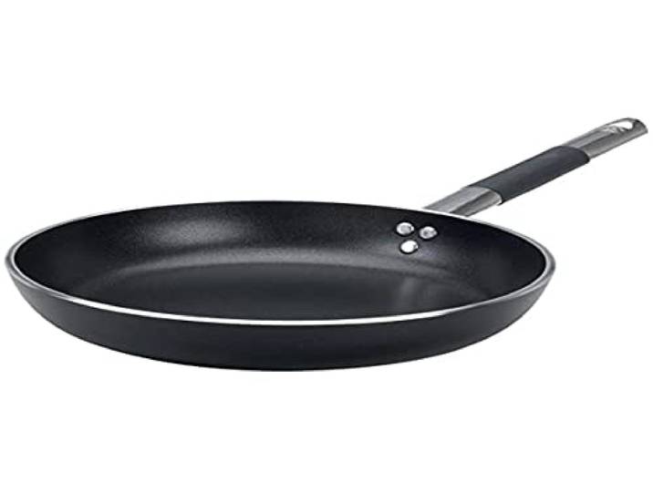Pentole Agnelli Alblack Pan inductie recht, met bodem geslepen, van aluminium, dikte 5 mm, handvat van roestvrij staal, zwart 20 cm zwart