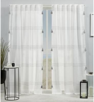 ATI Home Demi Light Filtering Hidden Tab Top Curtain Panel Pair