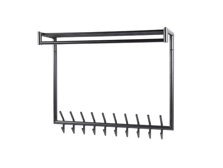 Clemento Tubo Garderobe hoch Kleiderstange und Hutablage 2x10