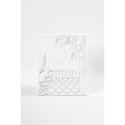 Creativ Company Mal-Leinwand mit Aufdruck, Sonniger Balkon, T 1,6 cm, Größe 24x30 cm, 360 g, 1 Stk
