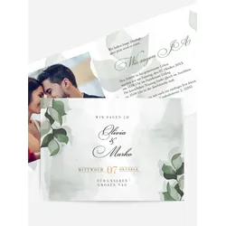 Hochzeitseinladung selbst gestalten mit Spruch und Fotos im Onlinedesigner bei Meine-Kartenmanufaktur.de