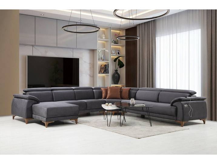 Xlmoebel Wohnlandschaft Elegantes U-Form Sofa aus hochwertigem Material in modernem Design, U-Form Sofa, Hergestellt in Europa