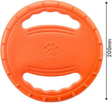 The Handy Homestead Steering Wheel Dog Frisbee Floating Fetch Toy For Interactive Training orange