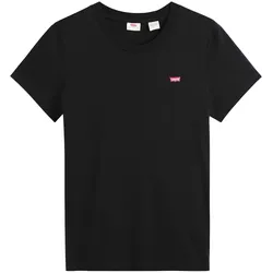 Levi's Damen T-Shirt - Perfect Tee, Rundhals, Baumwolle Schwarz / S