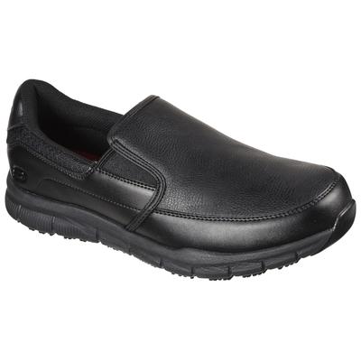 Berufsschuh SKECHERS "NAMPA-GROTON" Gr. 42, schwarz, 42, Lederimitat, Schuhe, Slipper für Gastronomie, Pflege, Krankenhaus mit Strecheinsätzen