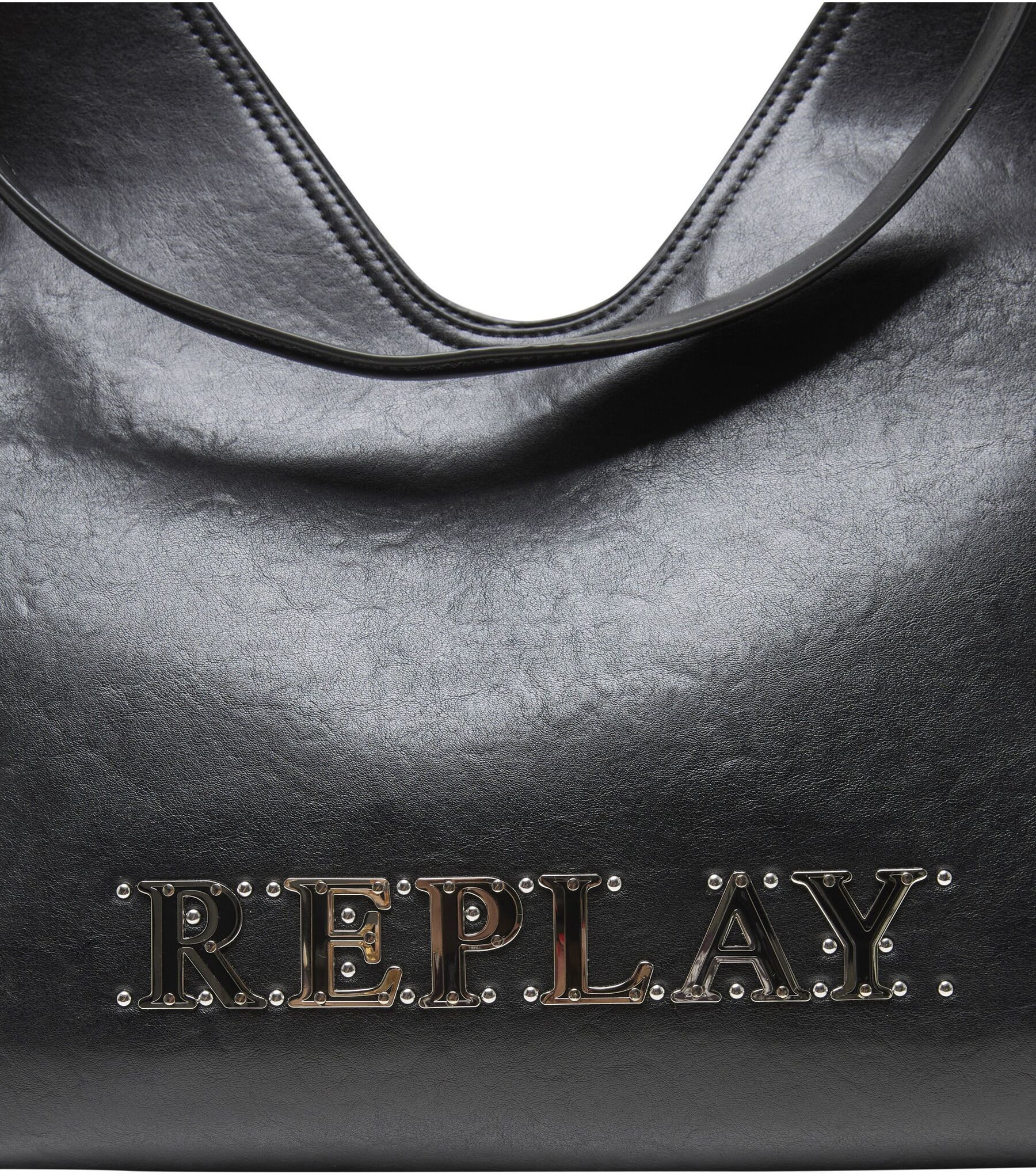 Beuteltasche REPLAY "Replay Tasche FP", Damen, Gr. onesize, schwarz, Polyurethan (PU), unifarben, Taschen Beuteltasche