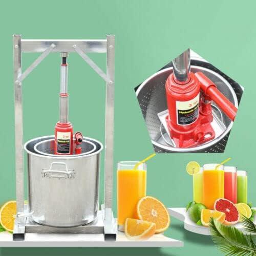 12L Manueller Obstpresse BeerenmüHle Fruchtpresse Entsafter KüChe GemüSe Obst GeräT ObsthäCksler Schredder ApfelhäCksler Beeren Presse Brecher Hydraulik Jack Hydraulische Edelstahl Saftp Weinpresse