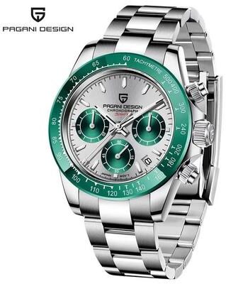 Uplifted Finds Pagani Design 40mm Quartz Watch Stainless Steel Sapphire steel Green