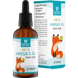 Omega 3 Öl für Kinder 50 ml | mit Zitrone, DHA + EPA