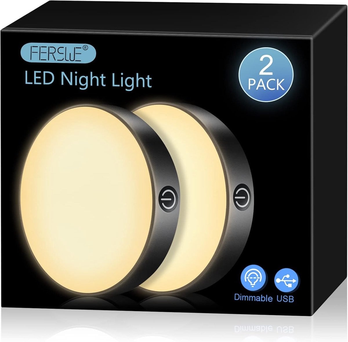 Dimbaar LED Nachtlampje Warmwit - USB Oplaadbaar & Magnetisch (2 Stuks)