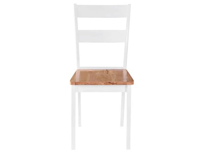 HKLGBVCR Esszimmerstühle, 2 Stück, weiß, massives Gummibaumholz Bemalte Rahmen und Sitze, sandgestrahltes Gummibaumholz, klassisches Design, Farbkontrast, 110 kg pro Sitz, einfache Montage