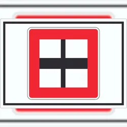 HB-Druck Nur einfahren in die Hauptwasserstraße Kreuzung wenn niemand behindert wird Aufkleber mit Symbol A6 (105x148mm)